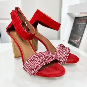 Jeffery Campbell Red Gingham Lindsay Sandal 10